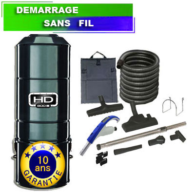[APC175] Aspirateur Central type ALDES, HD800C  - Garantie 10 ans - Surface jusqu’à 350 m² - Set de nettoyage