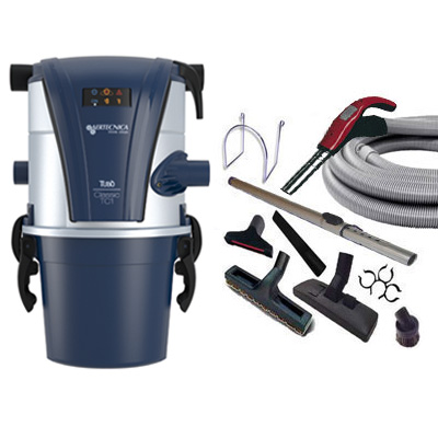 [APC206] Aspiration centralisée AERTECNICA TC1 (jusqu’à 250 m²), Sans Sac - GARANTIE 3 ANS - Avec 1 trousse flexible à variateur 9 M + 8 accessoires + Aspi-Plumeau