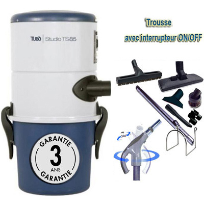 [APC267] Aspirateur central Aertecnica TS85 garantie 3 ans (jusqu’à 150 m²) + trousse inter 9 ML + 8 accessoires + 1 Aspi-plumeau offert