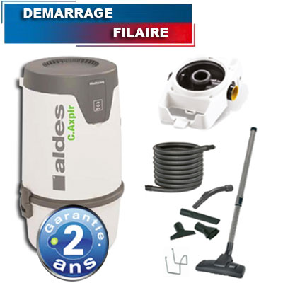 [APC291] Aspiration centralisée ALDES Pack C.AXPIR INITIA Garantie 2 ANS (jusqu’à 200 m²) + berceau mural + set de nettoyage, Aldes 11071138 + Aldes 11071180