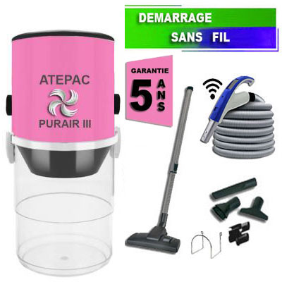[APC427] Aspirateur central type ALDES, ATEPAC PURAIR III (jusqu’à 300 m²) + set accessoires - Garantie 5 ans