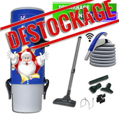 [APC434] Aspiration centralisée SAPHIR 250 GARANTIE 2 ANS (jusqu’à 250 m²) + set de nettoyage, filtration par sac de 30 litres