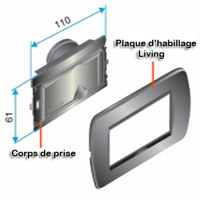 [AR317] Prise d'aspiration centralisée ALDES Modèle LIVING Beige à contact