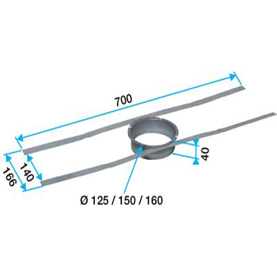 [VB691] Fixation Ø 160 pour rejet sur tuile à douille